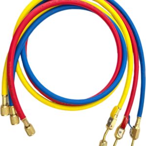 Yellow Jacket HVAC Charging Hoses: 3pk Ball Valve Set for R410A/R134A/R22
