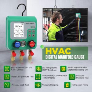 Professional HVAC Digital Manifold Gauge Set R134A R410A Refrigeration Tool