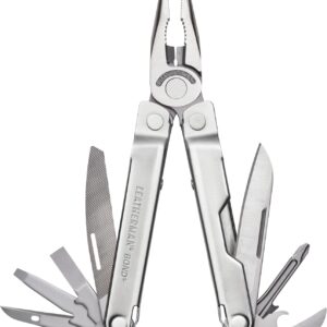 LEATHERMAN, Bond Multitool, Stainless Steel EDC Tool with 420HC Blade and Nylon Sheath