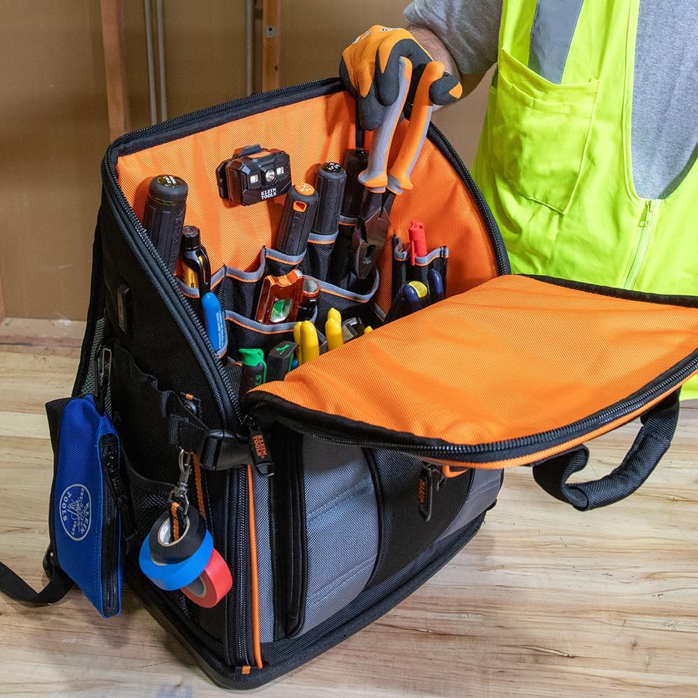 Klein Pro Station Backpack: 27-Pocket Electrician Organizer w/Molded Base 6 Klein Pro Station Backpack: 27-Pocket Electrician Organizer w/Molded Base - Image 6