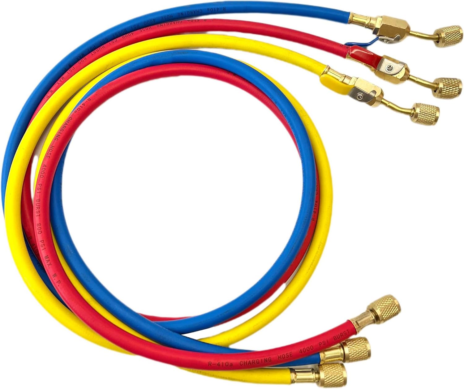 Yellow Jacket HVAC Charging Hoses: 3pk Ball Valve Set for R410A/R134A/R22 1 hvac tools clearance yellow jacket