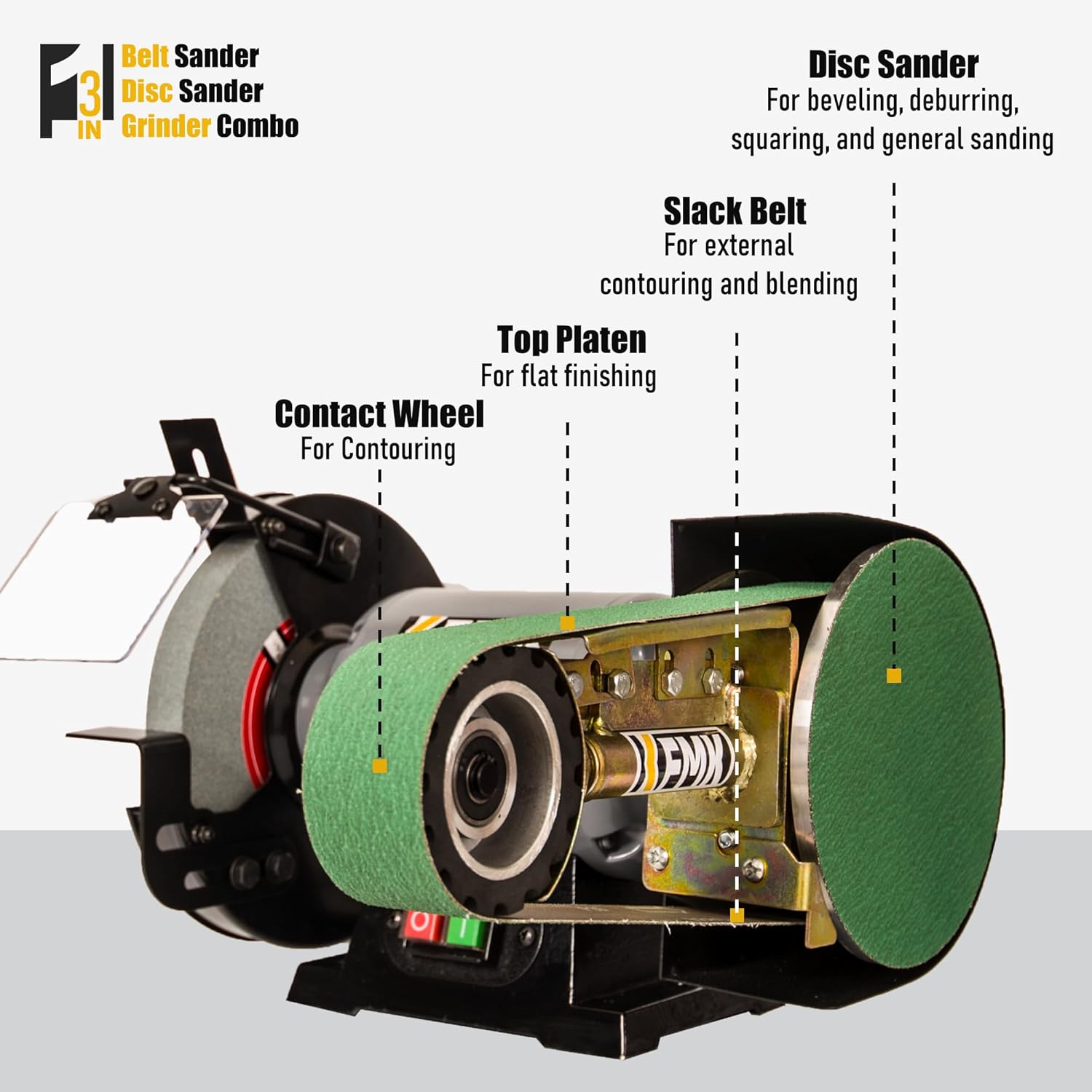 3-in-1 Belt Disc Grinder: Precision Knife Making & Metalworking Sander Tool 4 3-in-1 Belt Disc Grinder: Precision Knife Making & Metalworking Sander Tool - Image 4