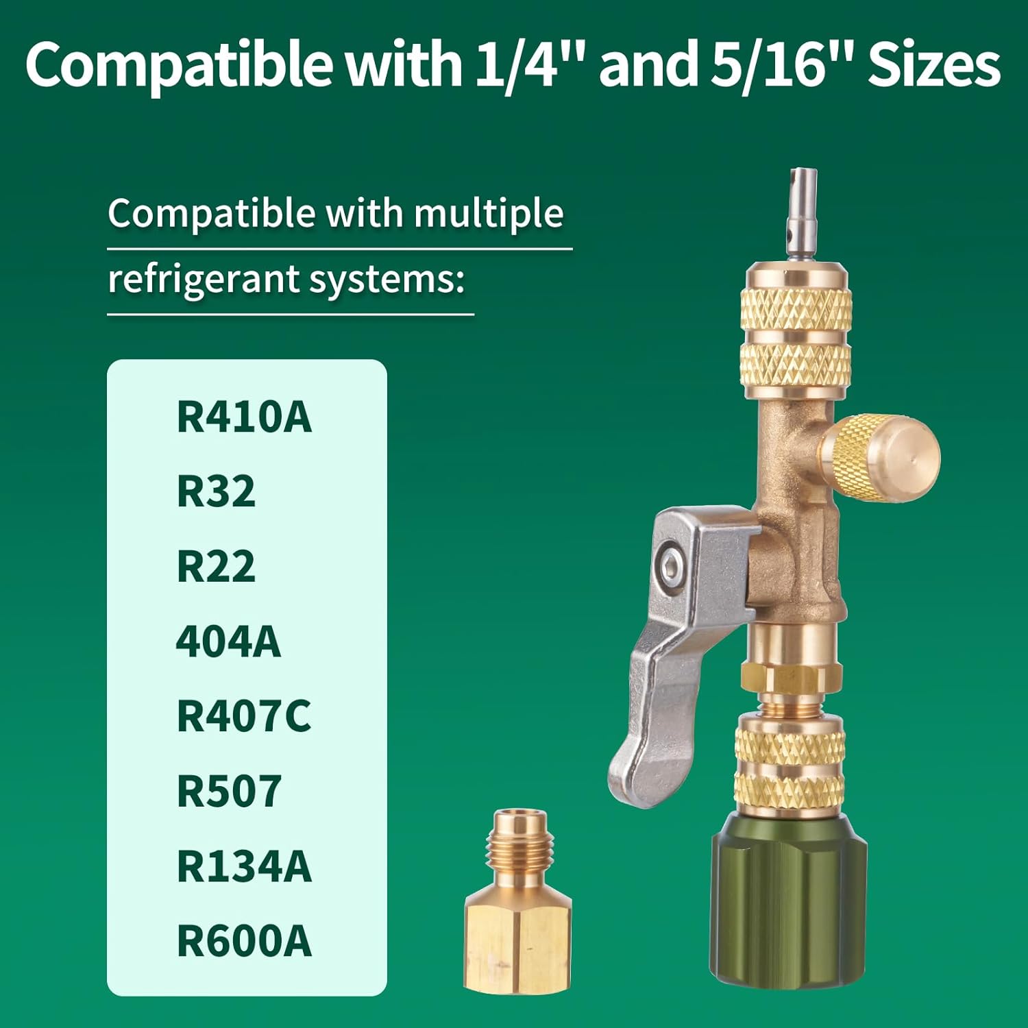 Professional HVAC Valve Core Removal Tool - R22 R410 AC Refrigerant Adapter Kit 6 Professional HVAC Valve Core Removal Tool - R22 R410 AC Refrigerant Adapter Kit - Image 6