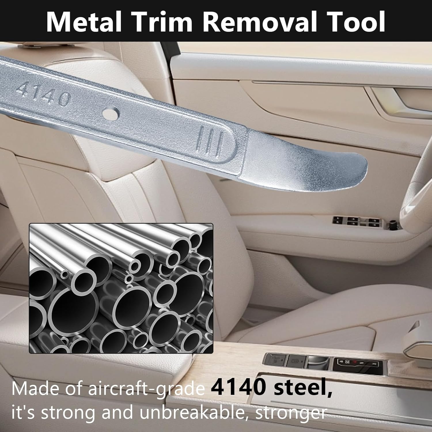 4140 Heavy-Duty Automotive Trim Removal Tool | Pro Panel Pry Bar Set 4 4140 Heavy-Duty Automotive Trim Removal Tool | Pro Panel Pry Bar Set - Image 4