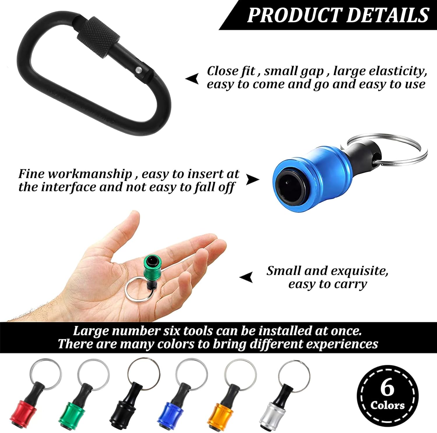 6Pcs Quick Change Hex Shank Drill Bit Holders - Aluminum Alloy Extension Set 2 6Pcs Quick Change Hex Shank Drill Bit Holders - Aluminum Alloy Extension Set - Image 2