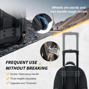 Heavy Duty Wheeled Tool Bag: 35 Pockets, Telescopic Handle, Yellow Professional Grade