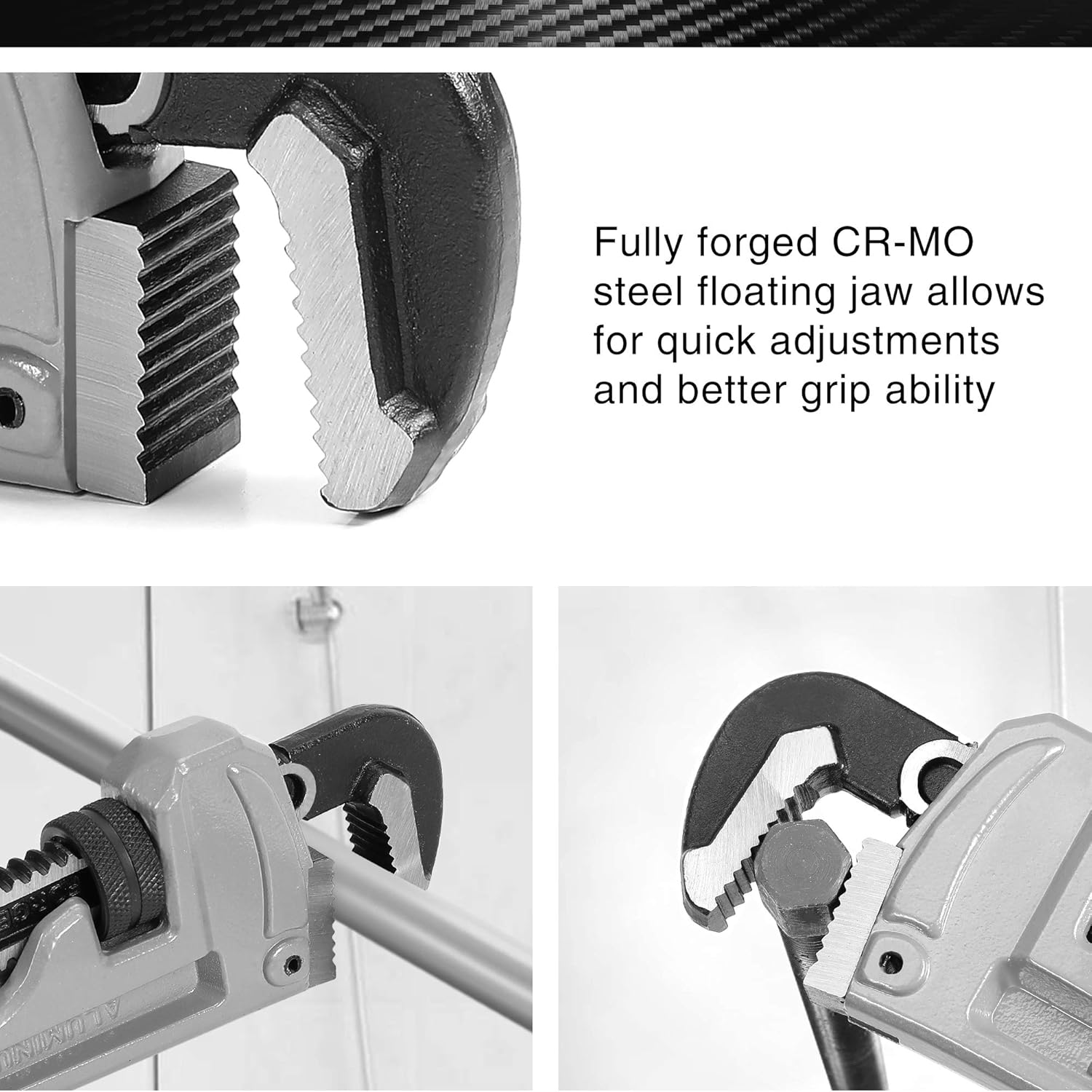 DURATECH Pro Plumber Set: 3-PC Heavy-Duty Aluminum Pipe Wrenches 3 DURATECH Pro Plumber Set: 3-PC Heavy-Duty Aluminum Pipe Wrenches - Image 3