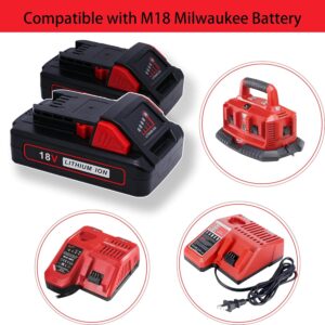 Milwaukee M18 5.0Ah Battery 2-Pack | Replacement High Capacity Lithium Ion Tool Battery