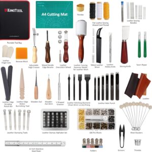 Complete Leather Crafting Kit: 386 Pieces Professional Sewing Tools & Accessories