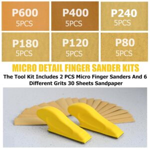 Mini Finger Sander Craft Set: 2 Gator Sanders with 30 Sandpaper Sheets