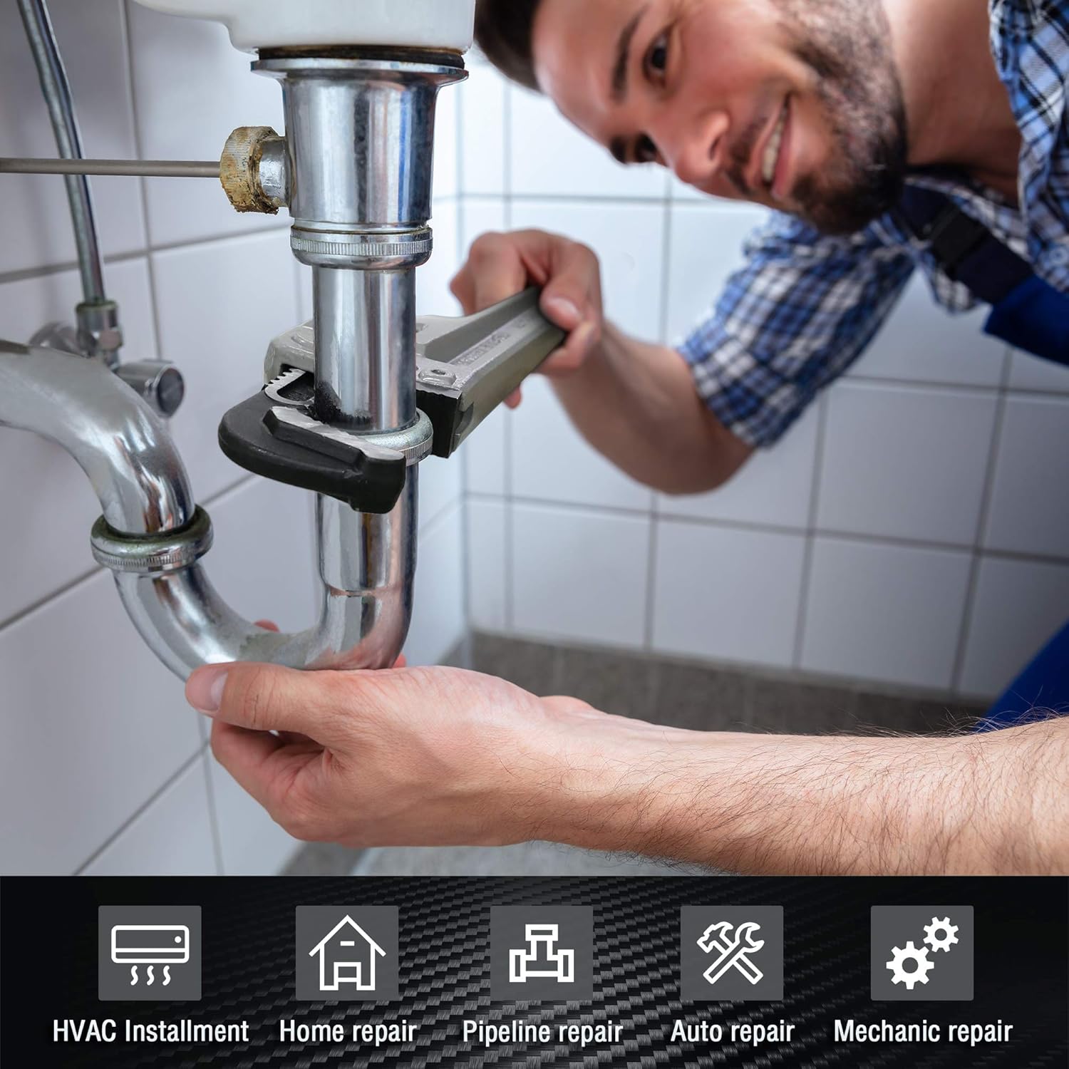 DURATECH Pro Plumber Set: 3-PC Heavy-Duty Aluminum Pipe Wrenches 6 DURATECH Pro Plumber Set: 3-PC Heavy-Duty Aluminum Pipe Wrenches - Image 6