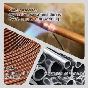 HVAC Hydraulic Tube Expander Kit: 7-Size Copper Pipe Swaging Tool Set