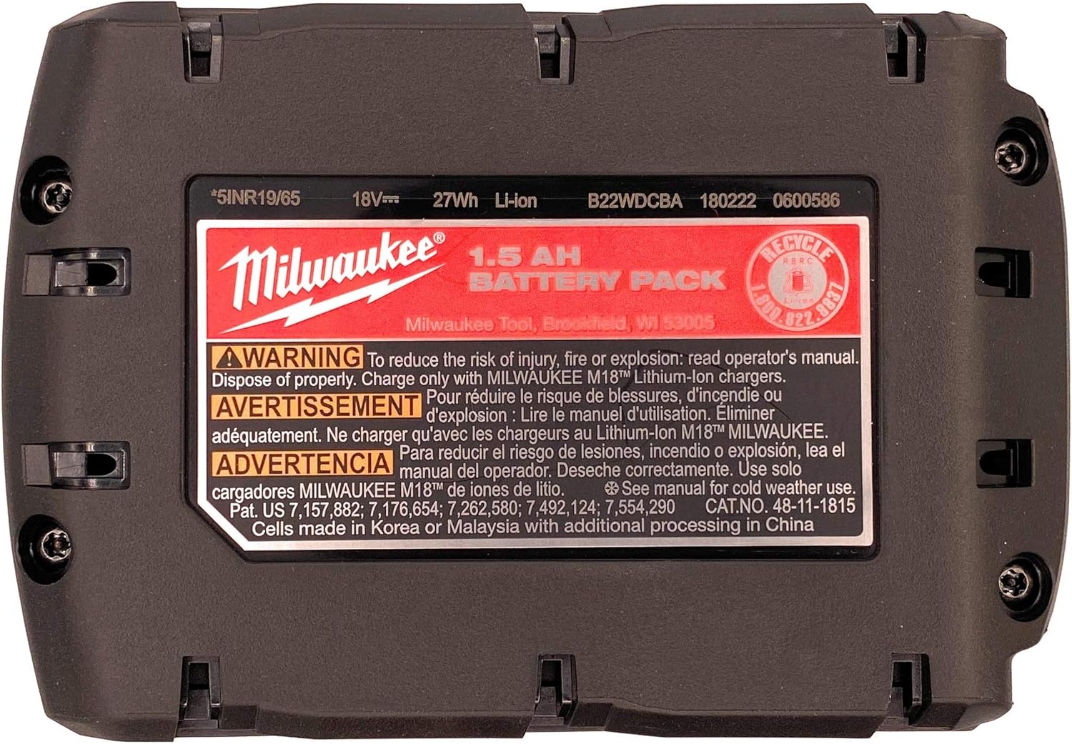 Milwaukee M18 1.5Ah Lithium Battery Pack - Compact Power for Cordless Tools 4 Milwaukee M18 1.5Ah Lithium Battery Pack - Compact Power for Cordless Tools - Image 4