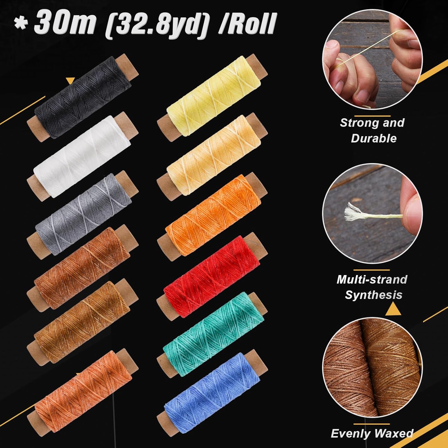 Professional 56Pcs Leather Craft Kit - Complete Stitching Tools for DIY 3 Professional 56Pcs Leather Craft Kit - Complete Stitching Tools for DIY - Image 3