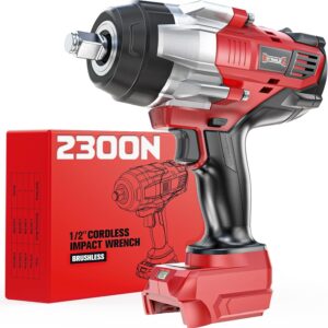 Cordless Impact Wrench 1/2 inch Compatible with Milwaukee 18v Battery, 1700 Ft-lbs High Torque Impact Driver, Electric Impact Gun with 4 Modes & LED Light for Car, Truck, Mower(Bare Tool)