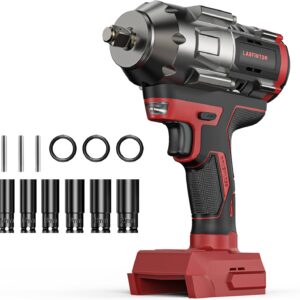Cordless Impact Wrench 1/2 inch for Milwaukee 18V Battery, 900Ft-lbs(1200N.m) High Torque Impact Driver, Brushless Impact Gun with 4-Mode Speed, 6 Sockets, LED Work Light (Battery NOT included)
