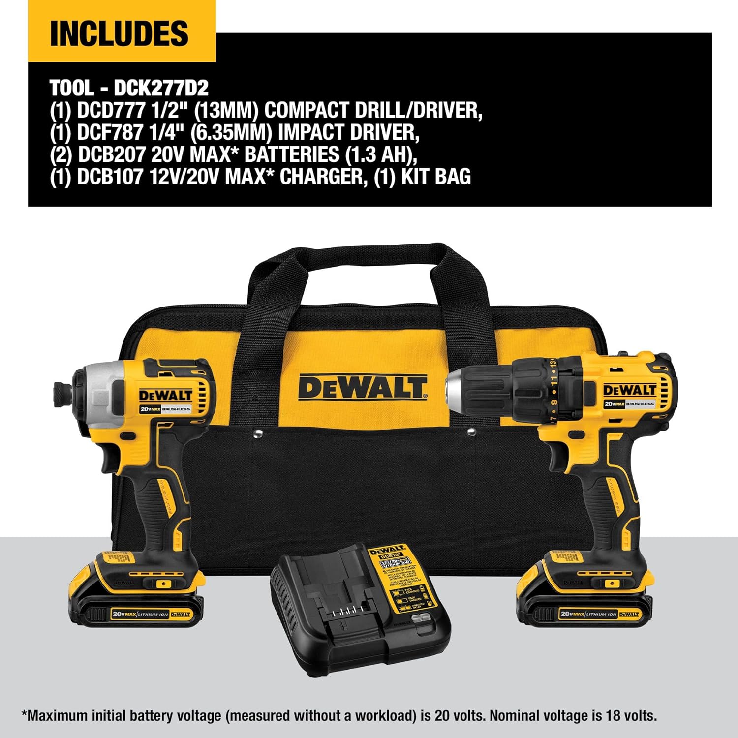 DEWALT 20V MAX Brushless Cordless Drill & Impact Driver Combo Kit, 2-Tool Set 2 DEWALT 20V MAX Brushless Cordless Drill & Impact Driver Combo Kit, 2-Tool Set - Image 2