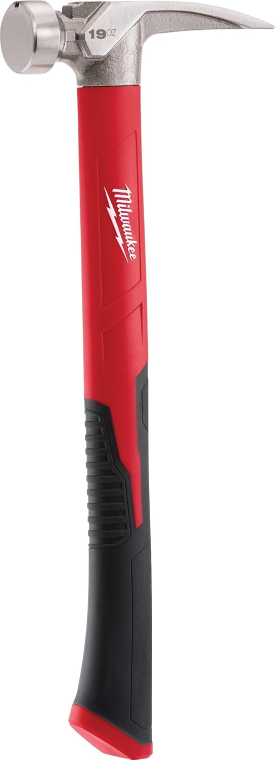 Milwaukee Pro Fiberglass 19oz Hammer - Durable Smooth Poly Construction 1 Milwaukee Electric Tool 48-22-9316 Smooth Poly Fiberglass Hammer, 19oz