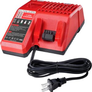 Powilling Rapid Charger Replacement for Milwaukee M-12 M-18 Lithium Ion Battery 48-59-1812 48-11-2420 48-11-1815 48-11-1840 48-11-1841 48-11-1850
