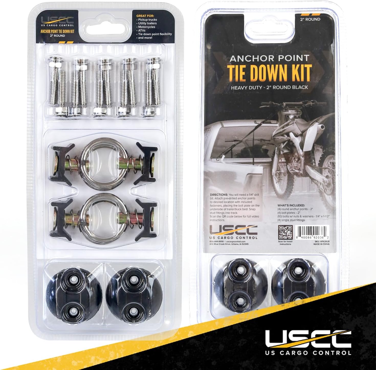 Heavy-Duty L Track Tie Down Kit for UTV ATV Motorcycle Cargo Anchors 2 Heavy-Duty L Track Tie Down Kit for UTV ATV Motorcycle Cargo Anchors - Image 2