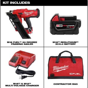 Milwaukee M18 FUEL 18V Brushless 30-Degree Framing Nailer Cordless Kit