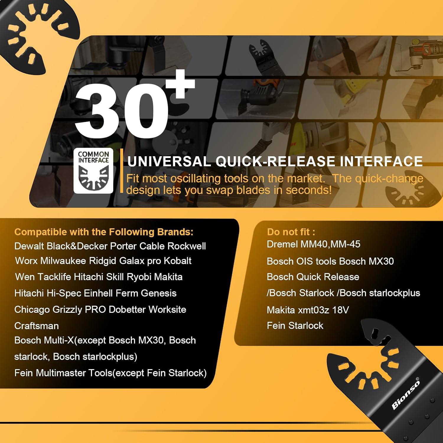 Pro 55pc Titanium Oscillating Multi Tool Blade Set for Wood Metal Plastic 6 Pro 55pc Titanium Oscillating Multi Tool Blade Set for Wood Metal Plastic - Image 6