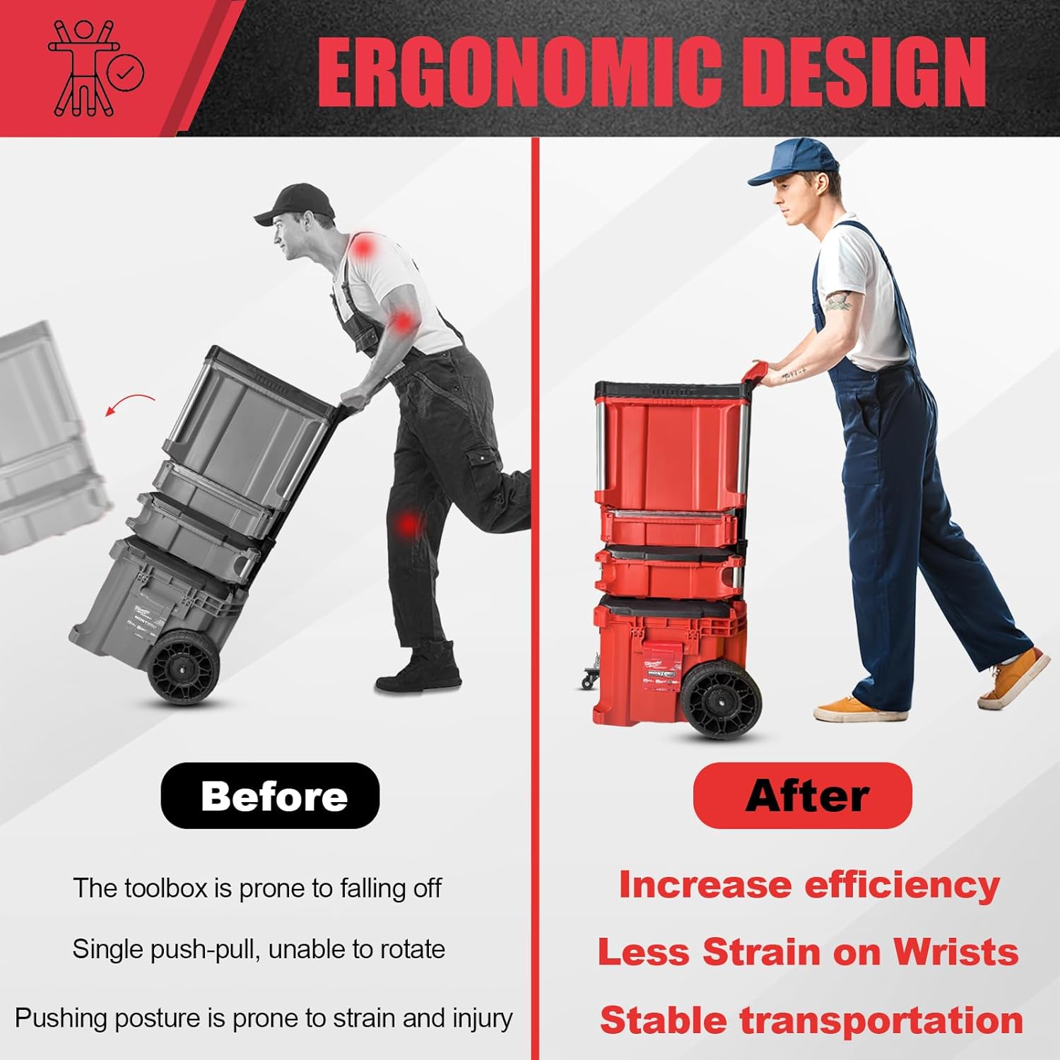 Milwaukee Packout Heavy-Duty Steel Caster Wheel Kit | 200 Lb Capacity Toolbox Wheels 4 Milwaukee Packout Heavy-Duty Steel Caster Wheel Kit | 200 Lb Capacity Toolbox Wheels - Image 4