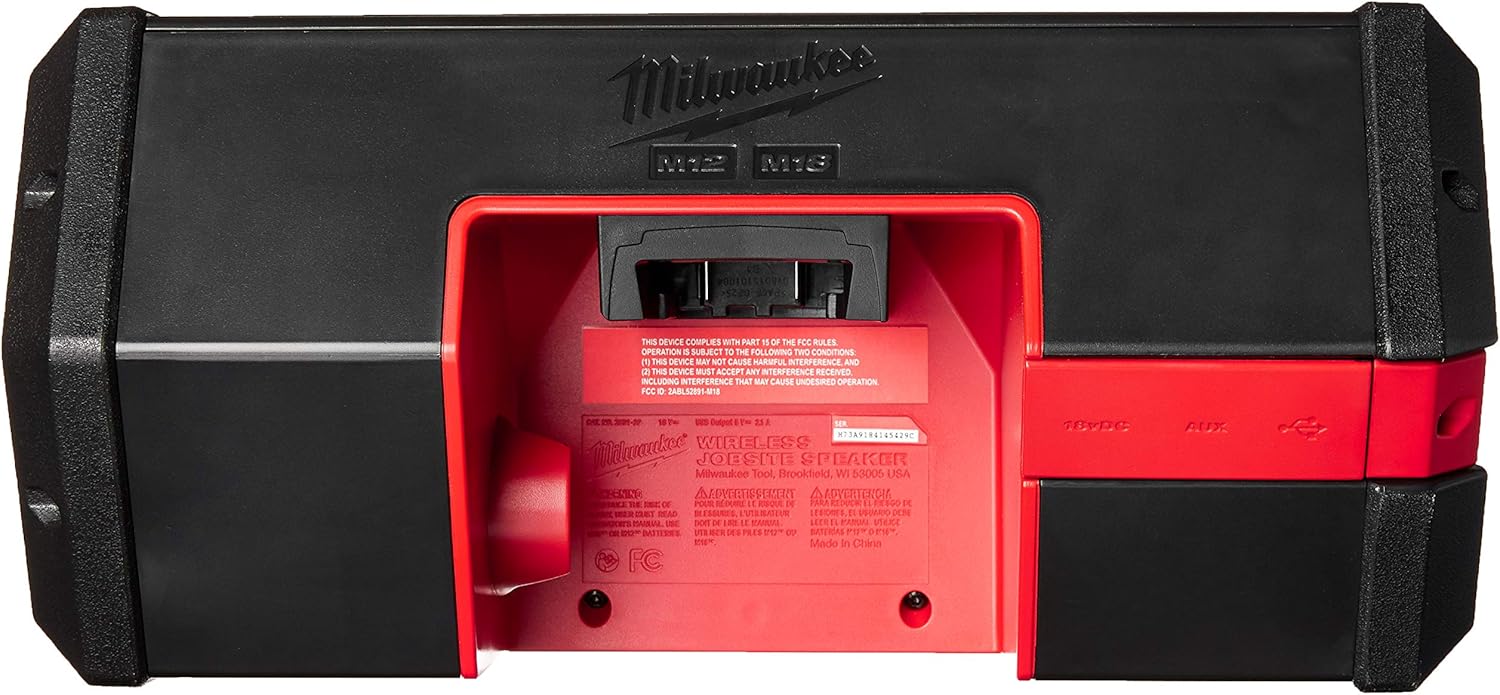 Milwaukee M18 Bluetooth Jobsite Speaker Waterproof Portable Wireless Audio 3 Milwaukee M18 Bluetooth Jobsite Speaker Waterproof Portable Wireless Audio - Image 3