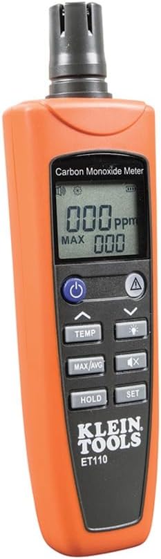 Klein Tools ET110 Pro CO Detector: Alarm, Batteries & Case Included 1 hvac tools kline