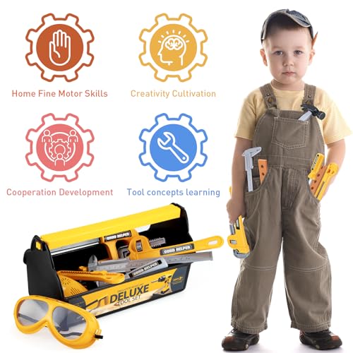 Junior Builder Tool Set: Electronic Drill & Pretend Play Box for Boys 3-5 3 Junior Builder Tool Set: Electronic Drill & Pretend Play Box for Boys 3-5 - Image 3