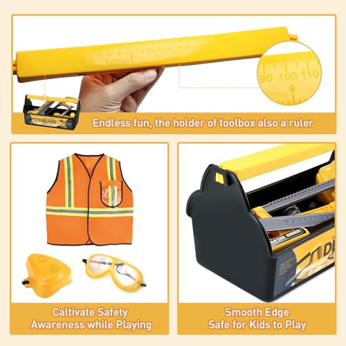 Junior Builder Tool Set: Electronic Drill & Pretend Play Box for Boys 3-5 4 Junior Builder Tool Set: Electronic Drill & Pretend Play Box for Boys 3-5 - Image 4