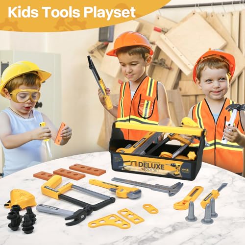 Junior Builder Tool Set: Electronic Drill & Pretend Play Box for Boys 3-5 6 Junior Builder Tool Set: Electronic Drill & Pretend Play Box for Boys 3-5 - Image 6