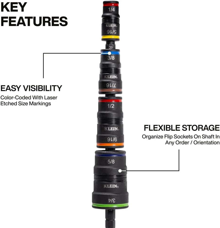 Klein Tools Metric Impact Socket Set 6-in-1 Hex 7-14mm Flip Design 3 Klein Tools Metric Impact Socket Set 6-in-1 Hex 7-14mm Flip Design - Image 3