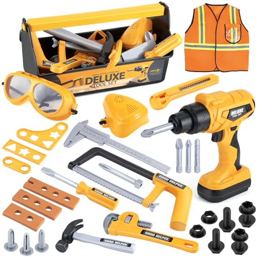 Junior Builder Tool Set: Electronic Drill & Pretend Play Box for Boys 3-5 7 Junior Builder Tool Set: Electronic Drill & Pretend Play Box for Boys 3-5 - Image 7