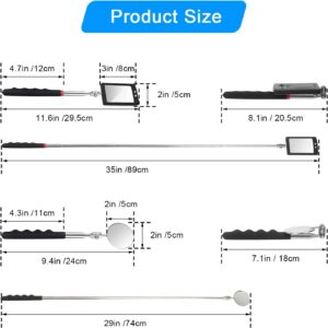 LED Lighted Telescopic Inspection Mirror Set for Auto Mechanics & Vehicle Checks