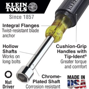 Klein Tools 7-Piece Metric Nut Driver Set | USA Made | Chrome-Plated 3-Inch Shaft