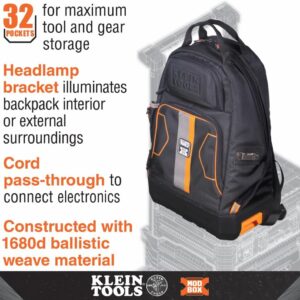 Klein Tools Pro Electrician Backpack: 32-Pocket MODbox Workstation