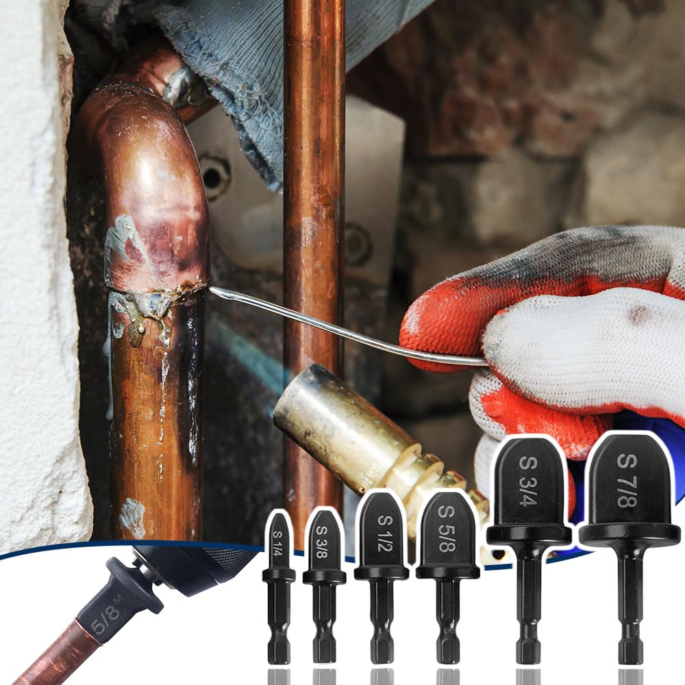 HVAC Swage Tool Set 1/4-7/8" Copper Pipe Repair Drill Bits 6pc 7 HVAC Swage Tool Set 1/4-7/8" Copper Pipe Repair Drill Bits 6pc - Image 7