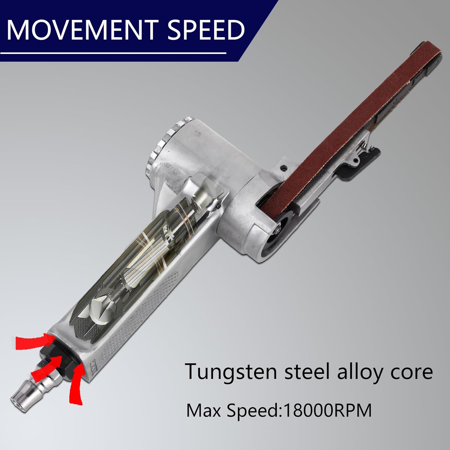 POWERFUL Mini Air Belt Sander 16000RPM Woodworking Metalworking Kit 4 POWERFUL Mini Air Belt Sander 16000RPM Woodworking Metalworking Kit - Image 4