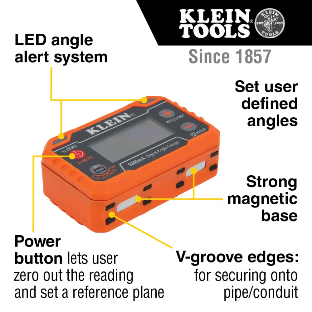 Klein Tools Digital Angle Finder - LED Alert & Precision Measurement 2 Klein Tools Digital Angle Finder - LED Alert & Precision Measurement - Image 2