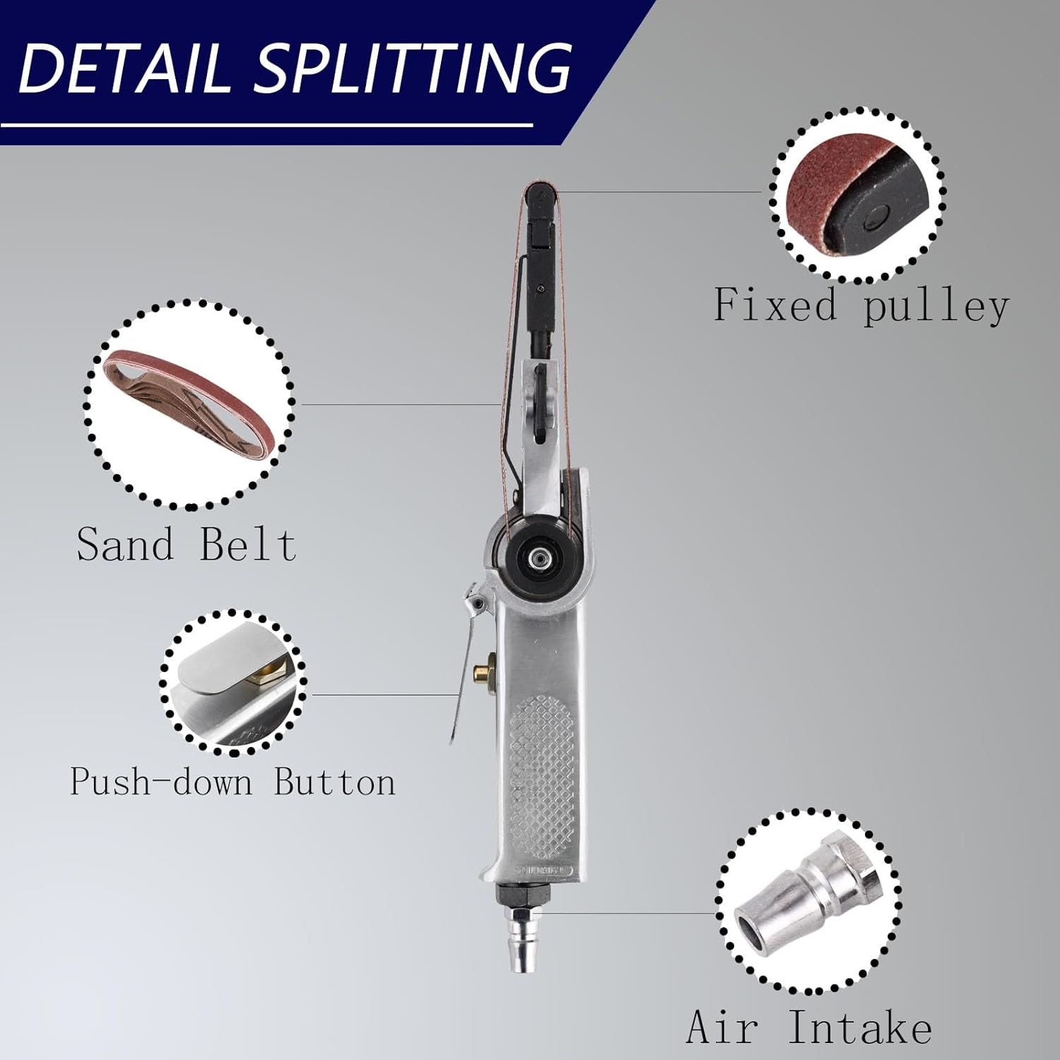 POWERFUL Mini Air Belt Sander 16000RPM Woodworking Metalworking Kit 3 POWERFUL Mini Air Belt Sander 16000RPM Woodworking Metalworking Kit - Image 3
