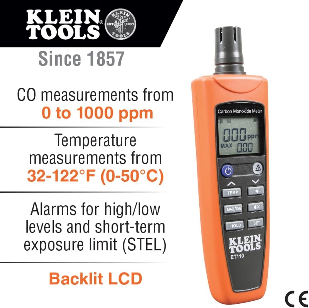 Klein Tools ET110 Pro CO Detector: Alarm, Batteries & Case Included 3 Klein Tools ET110 Pro CO Detector: Alarm, Batteries & Case Included - Image 3