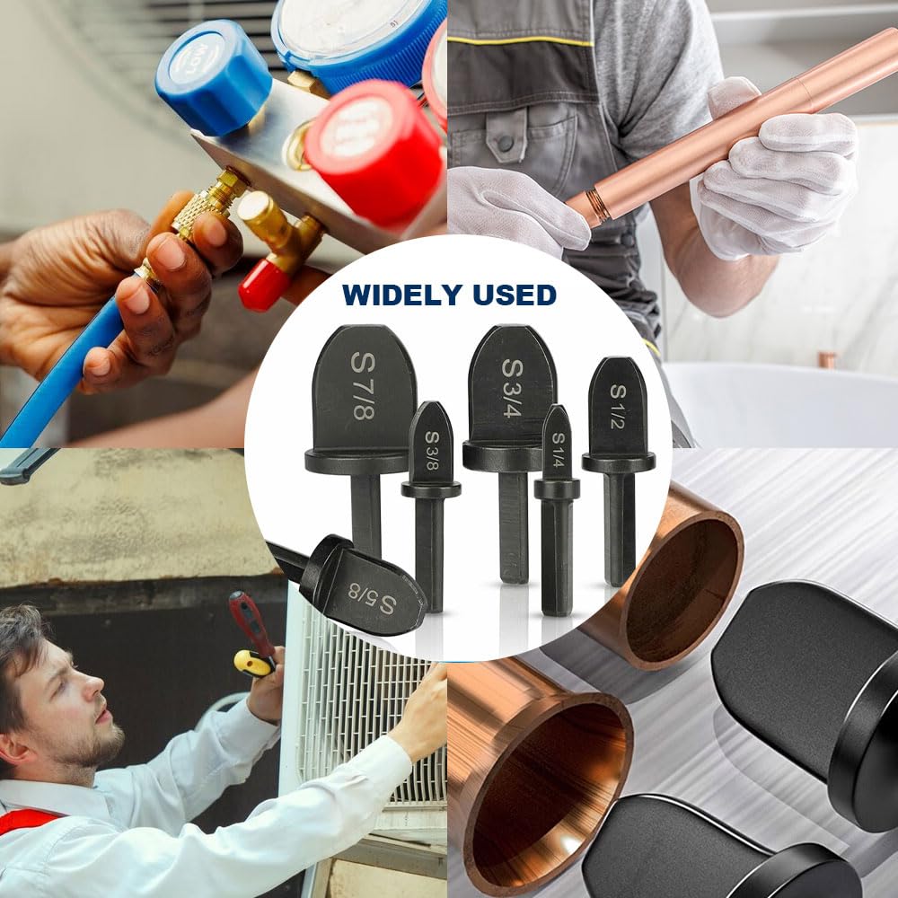 HVAC Swage Tool Set 1/4-7/8" Copper Pipe Repair Drill Bits 6pc 6 HVAC Swage Tool Set 1/4-7/8" Copper Pipe Repair Drill Bits 6pc - Image 6