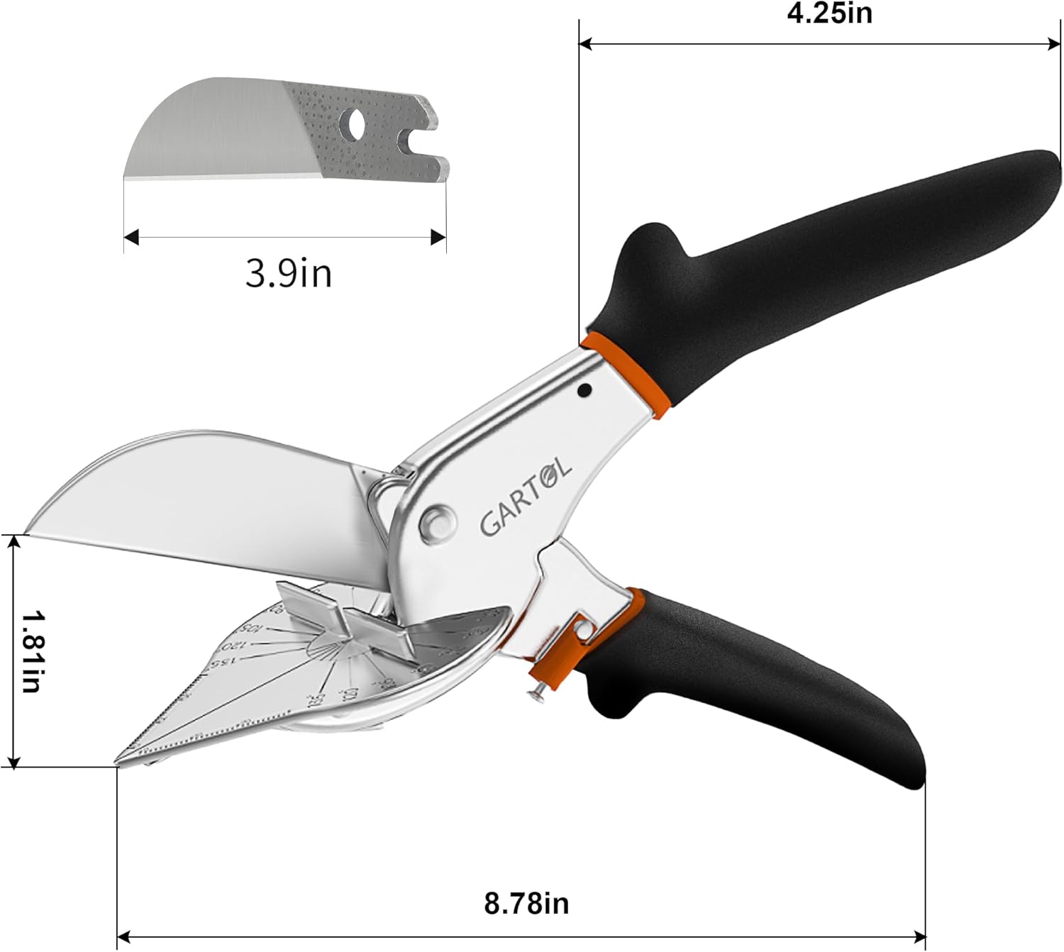 GARTOL 45-135° Adjustable Miter Shears - Pro PVC & Wood Trim Cutting Tool 5 GARTOL 45-135° Adjustable Miter Shears - Pro PVC & Wood Trim Cutting Tool - Image 5