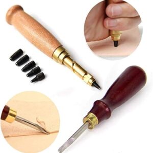 Premium Leather Craft Kit: 18pc Stitching Punch Tool Set for DIY Leatherworking