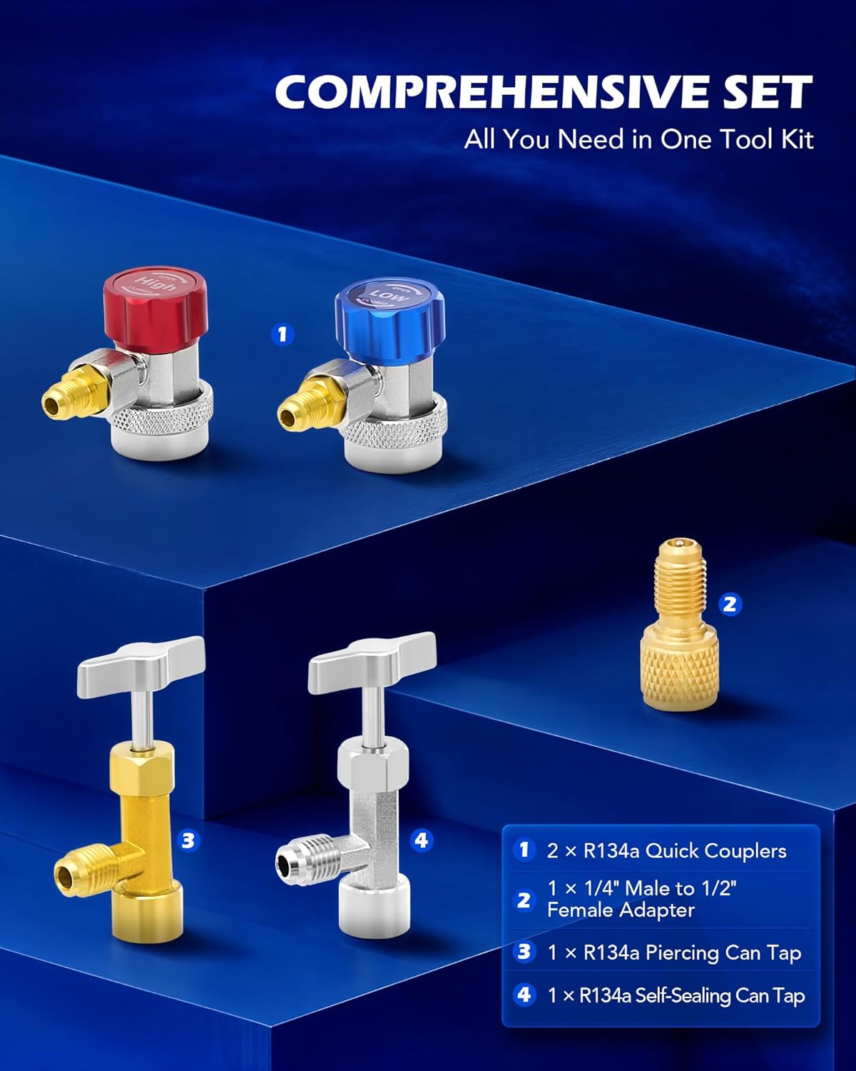 Professional AC Manifold Gauge Set for R134a R12 Refrigerant HVAC Charging Kit 3 Professional AC Manifold Gauge Set for R134a R12 Refrigerant HVAC Charging Kit - Image 3