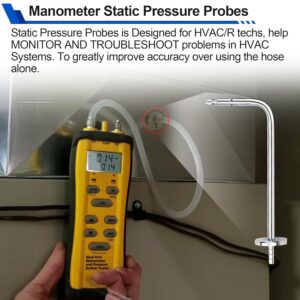 HVAC Static Pressure Probes 2-Pack for Fieldpiece Manometer Testing Kit
