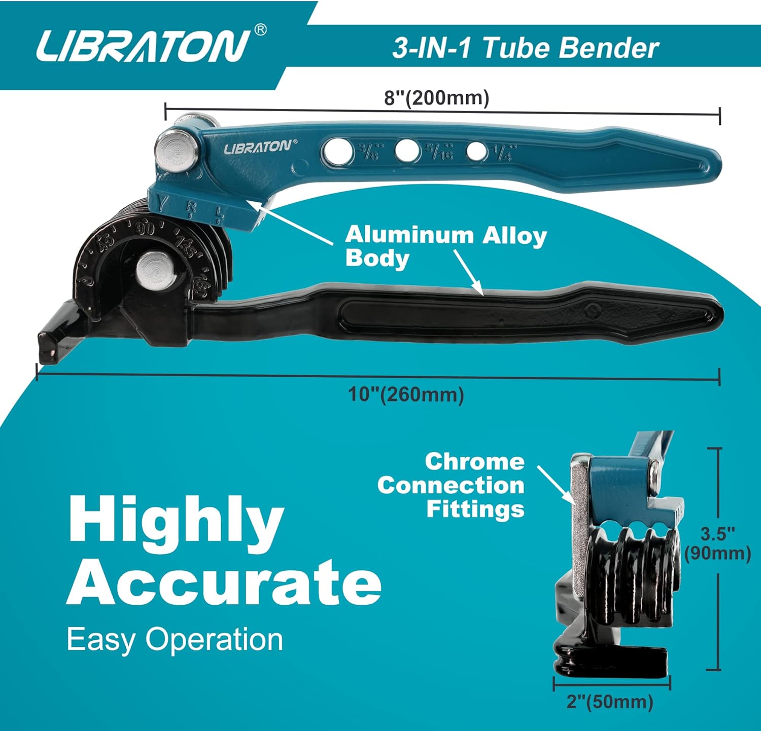 3-in-1 Copper Tube Bender for HVAC Plumbing 180° - 1/4 5/16 3/8 Aluminum Steel 6 3-in-1 Copper Tube Bender for HVAC Plumbing 180° - 1/4 5/16 3/8 Aluminum Steel - Image 6