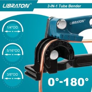 3-in-1 Copper Tube Bender for HVAC Plumbing 180° – 1/4 5/16 3/8 Aluminum Steel