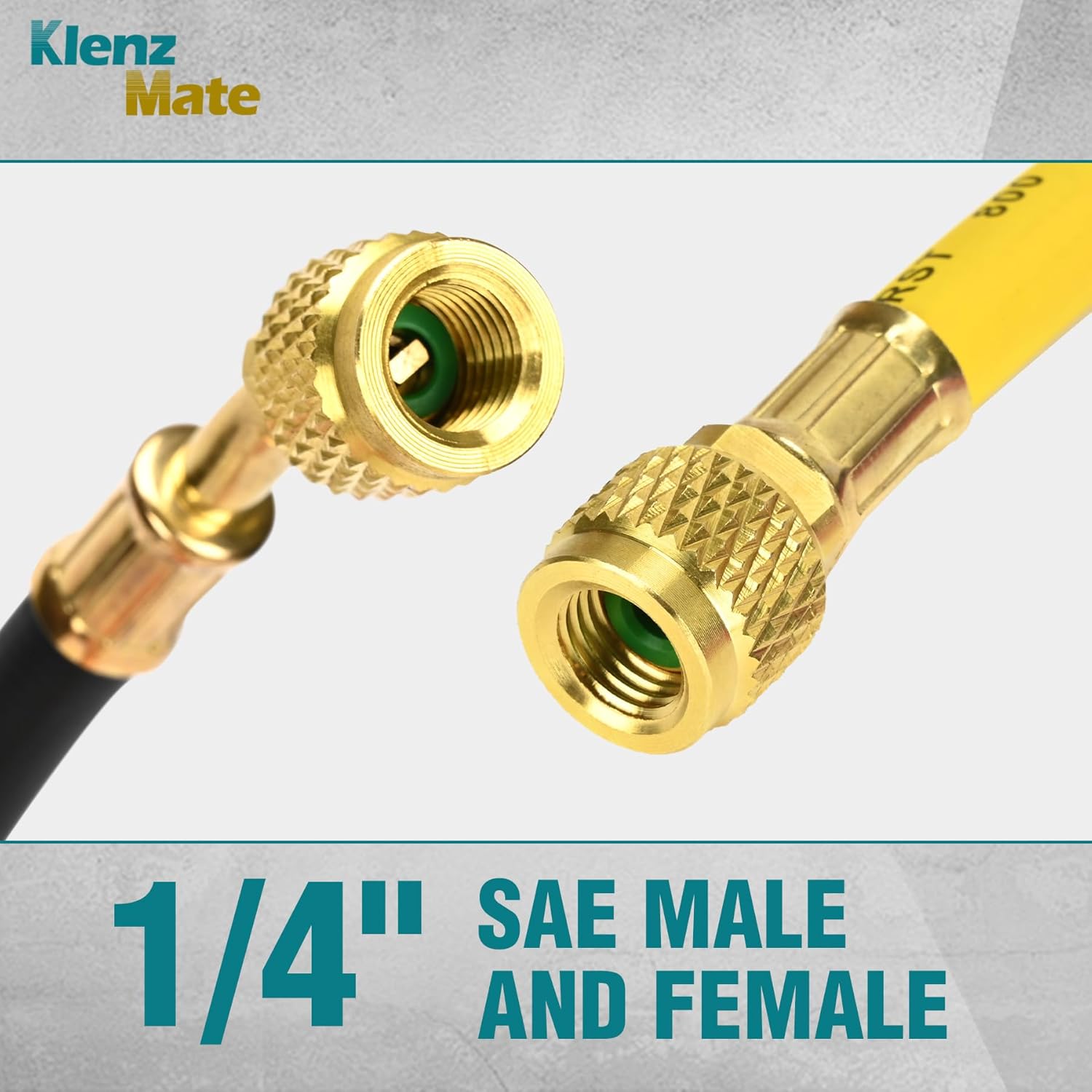 Professional HVAC Refrigerant Charging Hoses, 6ft, 1/4" Flare, 800 PSI R410A R22 4 Professional HVAC Refrigerant Charging Hoses, 6ft, 1/4" Flare, 800 PSI R410A R22 - Image 4
